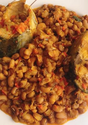 A picture of Beans and fish.