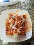 Tacos dorados de papa con pollo