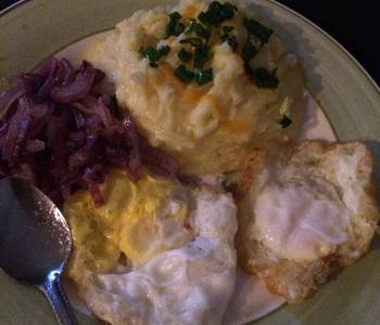 Fast Cooking Methods 3 cheese mash with eggs and onions Delicious and Healthy
