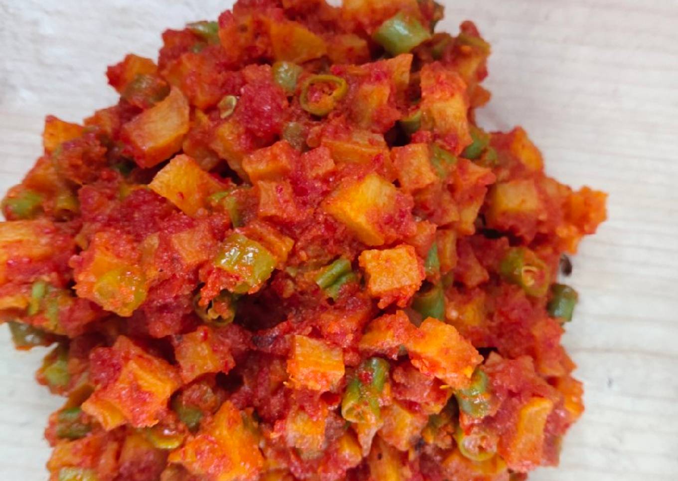 Balado kentang buncis (sambal goreng)