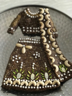 A picture of Khajoor anjeer nuts chania choli cake.
