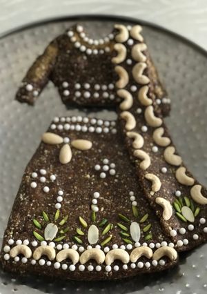 A picture of Khajoor anjeer nuts chania choli cake.