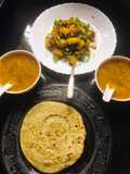 Roasted sweet potatoes, mullu murungai dosai