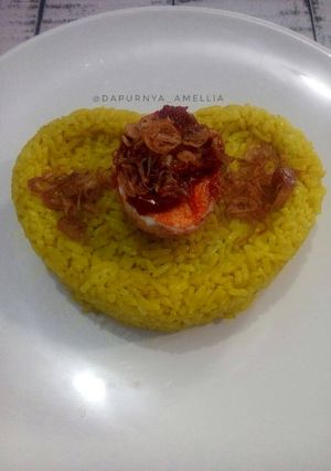 Foto resep Nasi kuning plus hintalu masak habang khas Banjar