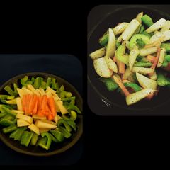 A picture of Stir fried tri colour veggies.