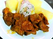 Una foto de mollejas de pollo en sartén