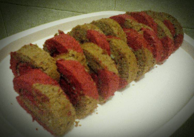 Red Choco Zebra Roll Cake (bolgul putih telur)