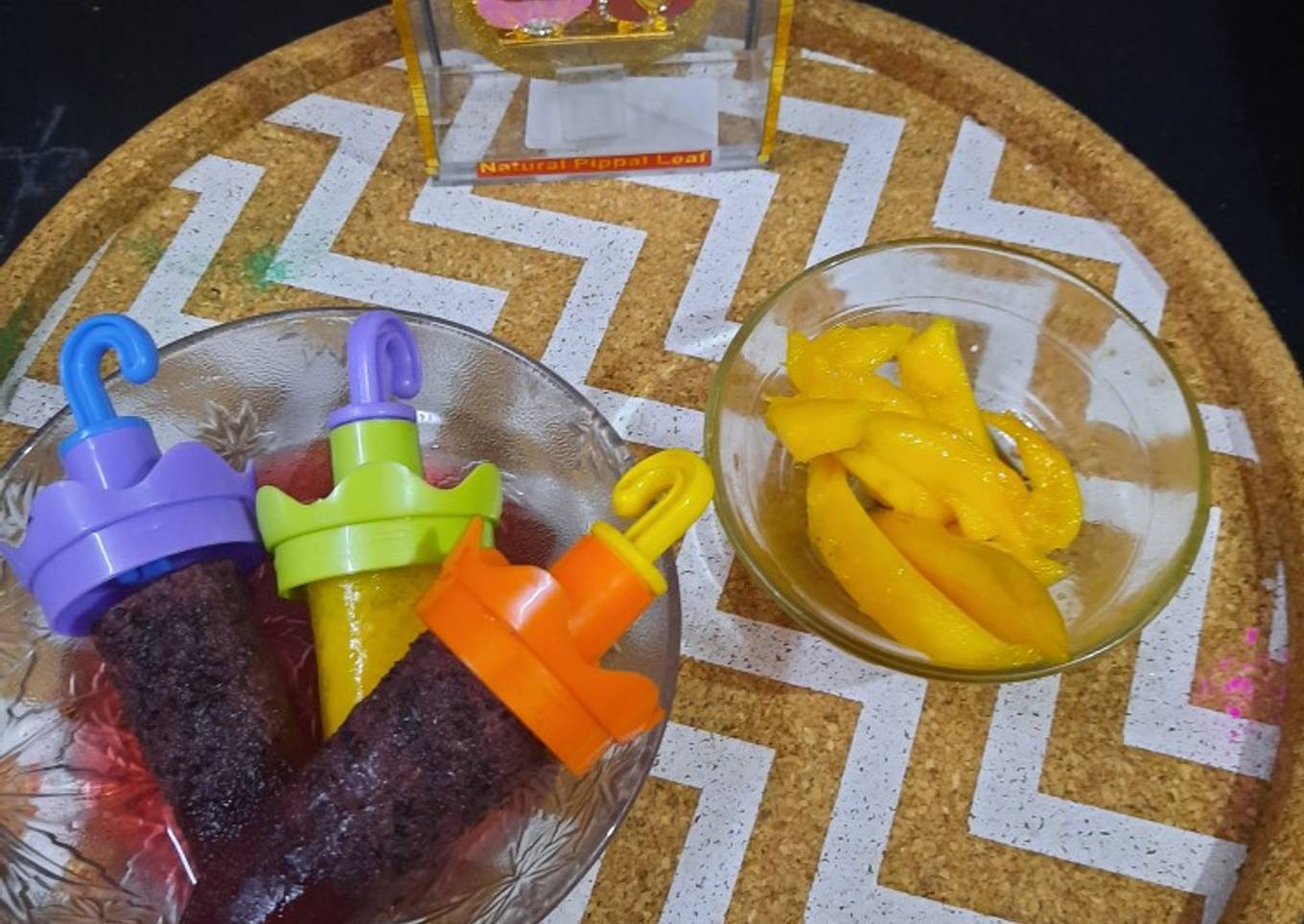 Mango and Blueberry popsicles