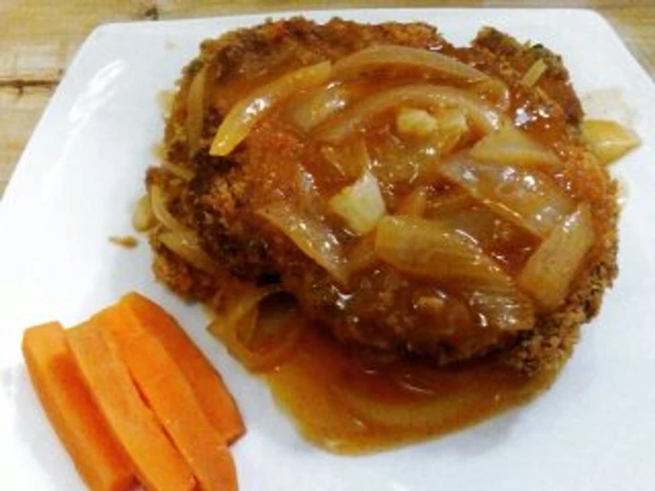 Cara Gampang Membikin Resep Steak daging crispy saus bbq lada hitam yang Bikin Ngiler Anti Ribet, Mantap Sekali