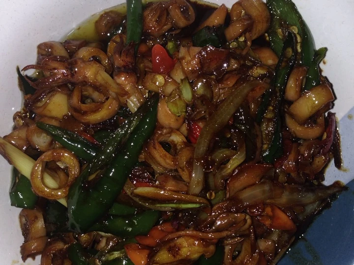 Cara Mudah Membuat Resep  Cumi asin cabai ijo pedas manis😋 yang Bisa Manjain Lidah, Menggugah Selera