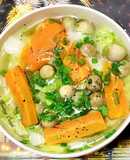 Canh Cải Thảo Nấu Nấm Rơm Chay