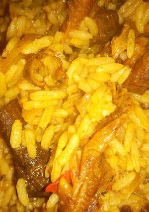 A picture of Traditional Hausa Jollof Rice.