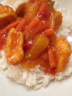 Φωτογραφία της συνταγής Γρήγορες Κοτομπουκιές με γλυκόξινη σάλτσα και ρύζι