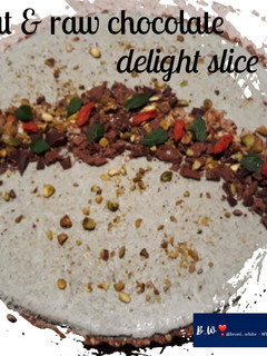 A picture of Nut and raw chocolate delight slice.