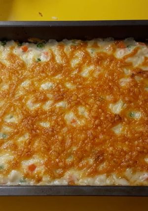 A picture of Cheesy baked vegetables.