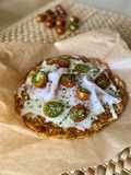 Mini pizza con base de coliflor en sartén