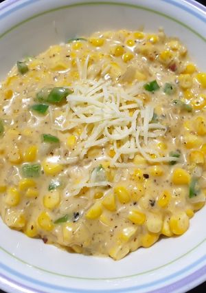 A picture of Saucy sweet corn.