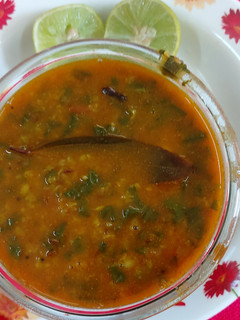 A picture of Moong daal n palak.