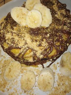 Φωτογραφία της συνταγής Pancakes 🥞 με μερέντα μπισκότο 🥠 μπανάνα 🍌