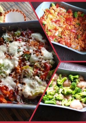 Фото Куриное филе с брокколи и овощами.