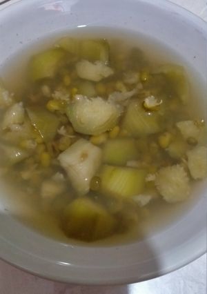 Foto resep Sayur bening kacang ijo + terong