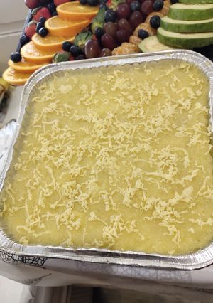 A picture of Cassava Cake/ Pudding.