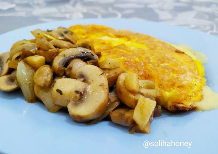 Egg Omlette with Cheese and Mushroom