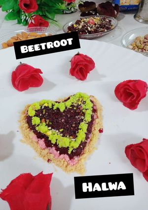 A picture of Beetroot halwa.