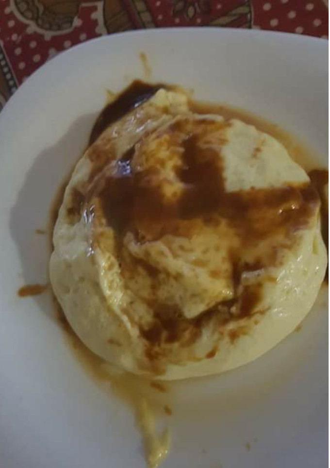 Una foto de Flan en micro