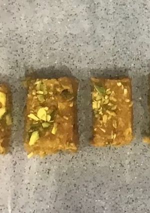 A picture of Mango Coconut Barfi.
