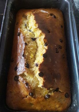 A picture of Eggless Wheat banana cake.