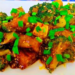 Pan Fried Sesame Tofu & Broccoli A picture of Pan Fried Sesame Tofu & Broccoli.