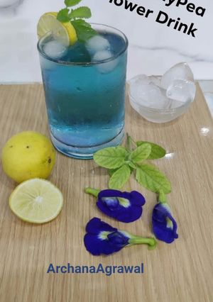 A picture of Butterfly pea flower Drink.