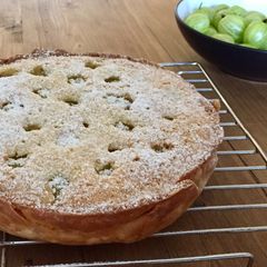 A picture of Gooseberry Frangipane Tart.