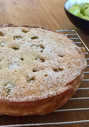 A picture of Gooseberry Frangipane Tart.