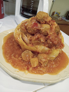 A picture of Meatball Stuffed Whole Cabbage.