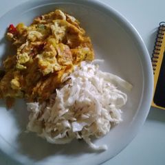 KETO: Scrambled egg and Cabbage A picture of KETO: Scrambled egg and Cabbage.