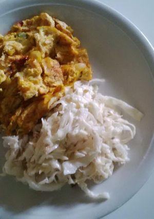 A picture of KETO: Scrambled egg and Cabbage.