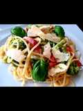 Spaghetti mit Hähnchen und Brokkoli  