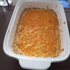A picture of Mushroom cheese rice casserole.