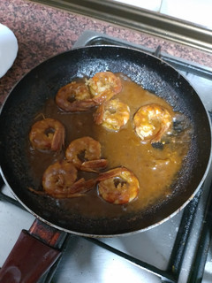 Una foto de Gambas al brandy