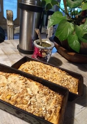 Una foto de Budín proteico de manzana avena y canela