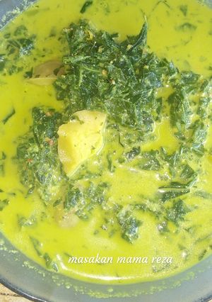 Foto resep Gulai daun Ubi tumbuk + jengkol