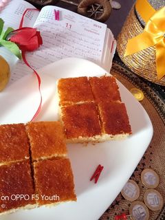 صورة لوصفة بسبوسة بحجم عائلي🍰