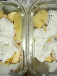 Hình của món Overnight oat - Sữa chua yến mạch táo chuối.