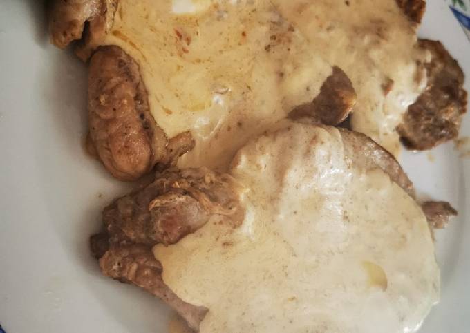 Chuletas de cerdo a la crema Receta de @celiacaperofeliz- Cookpad