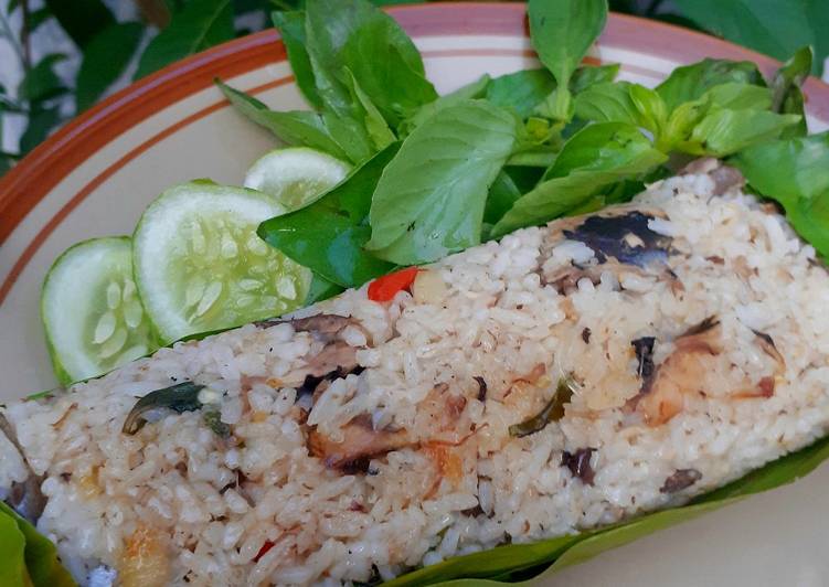 Resep Nasi Bakar menggunakan nasi sisa , Enak