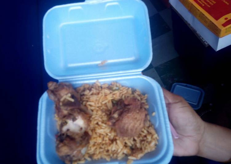 Nigerian Jollof rice and Fried Turkey