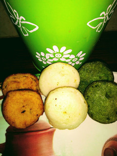 A picture of Tricolor paniyaram.