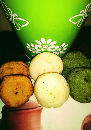 A picture of Tricolor paniyaram.